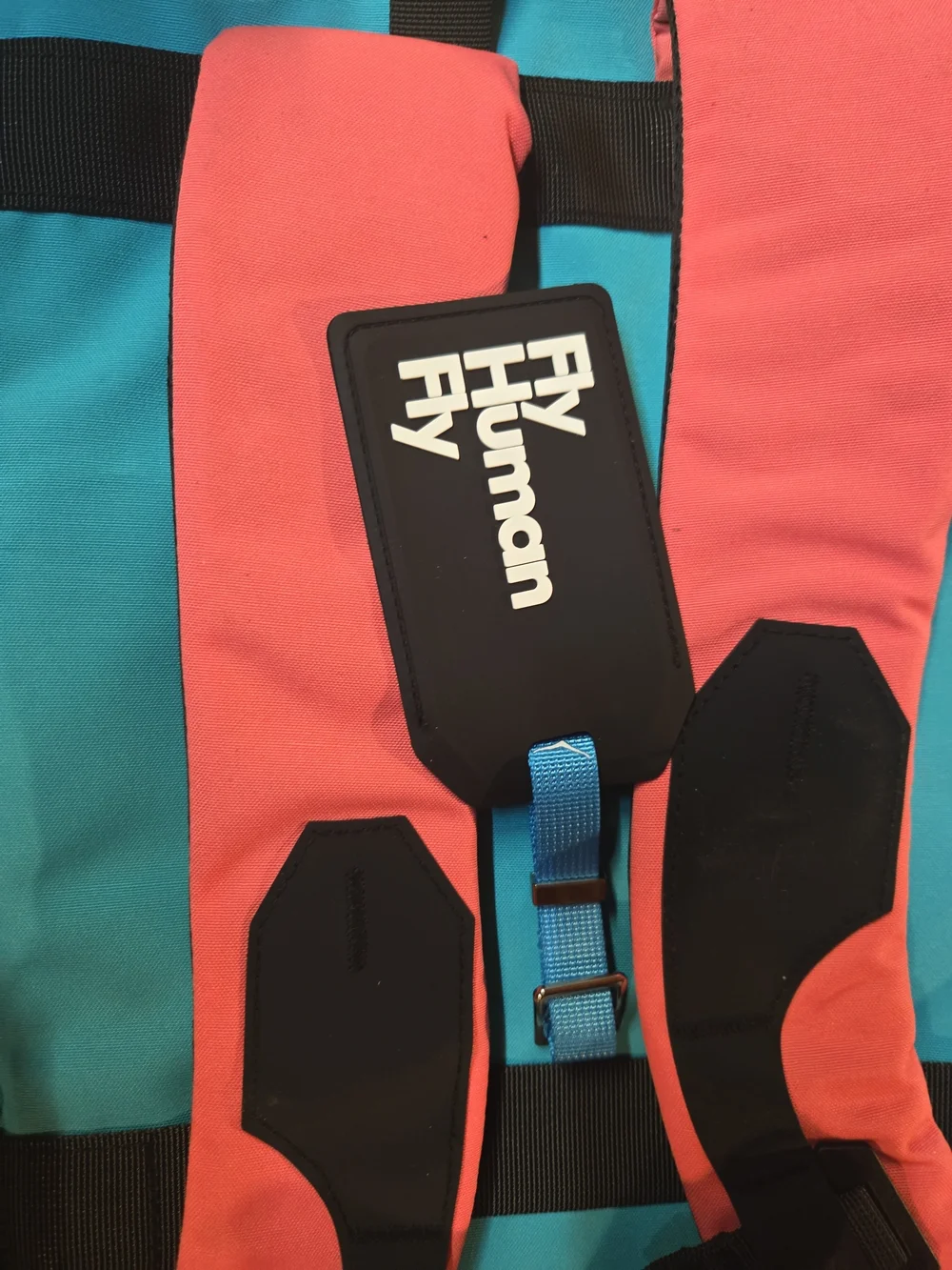 Hoka Colorblock Roll-Top Backpack in Yellow/Teal/Coral